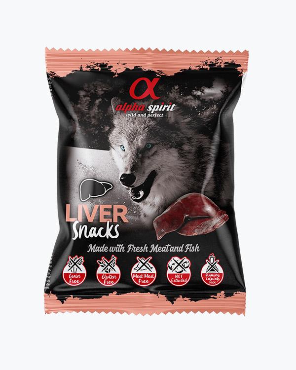 Напіввологі ласощі Alpha Spirit Snacks Liver, для собак, кубики з печінкою, 35 г