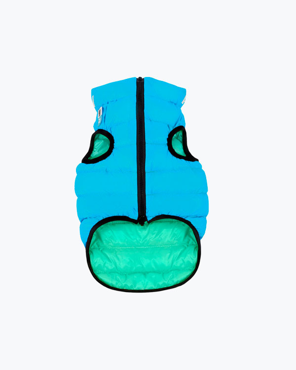 Двостороння куртка для собак AiryVest Lumi салатово-голуба, розмір XS25