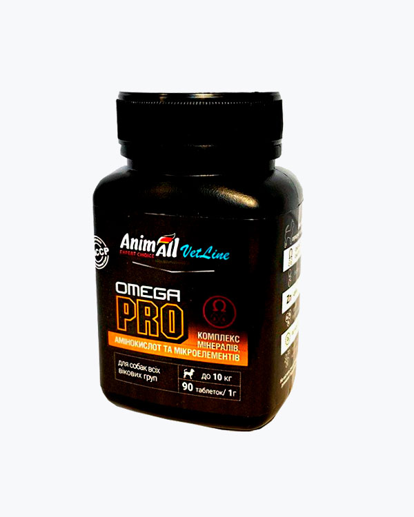 Вітамінний додаток AnimAll VetLine Omega PRO для собак малих порід 90 таблеток