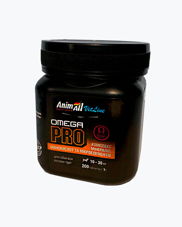 Вітамінний додаток AnimAll VetLine Omega PRO для собак середніх порід 200 таблеток