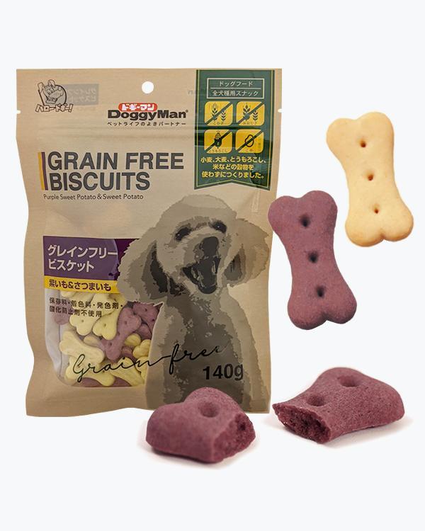 Ласощі для собак DoggyMan Biscuits Purple Sweet Potato&Sweet Potato беззернове печиво (фіолетовий батат), 0.14 кг