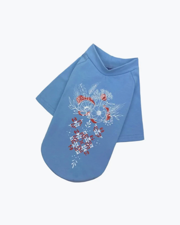 Футболка Dogs Bomba Вишиванка, блакитна, розмір №7