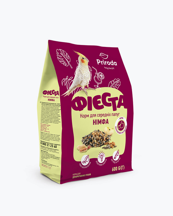 Корм Природа Фієста Німфа для середніх папуг, 600 г