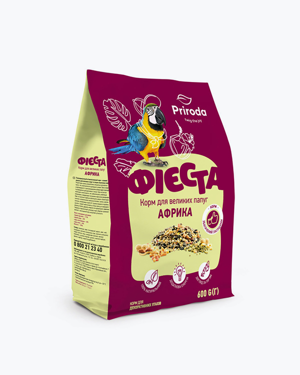 Корм Природа Фієста Африка для великих папуг, 600 г