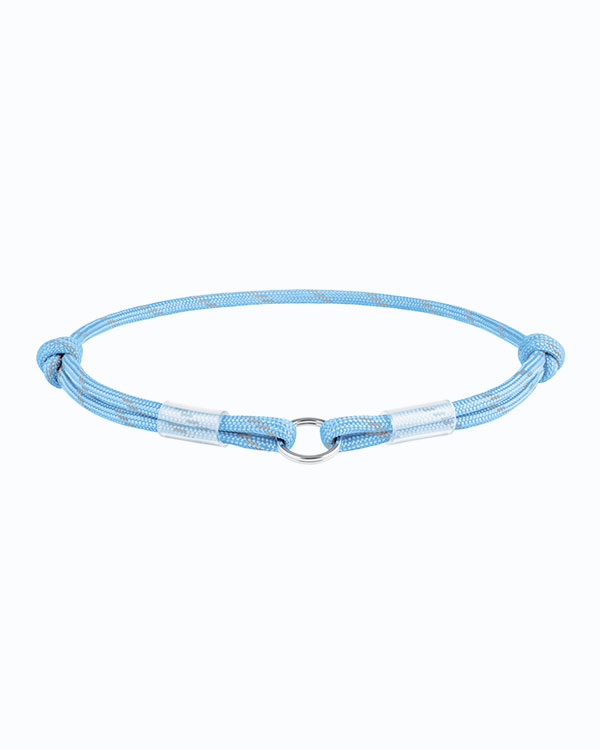 Шнурок для адресника WAUDOG Smart ID з паракорду, світловідбивний, блакитний, S (25-45 см)