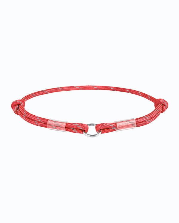 Шнурок для адресника WAUDOG Smart ID з паракорду, світловідбивний, червоний, M (42-76 см)