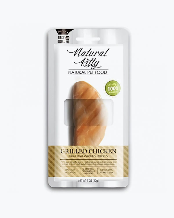 Ласощі Natural Kitty Original Series GRILLED CHICKEN для котів та собак, у вигляді шматочків курки гриль, 30г