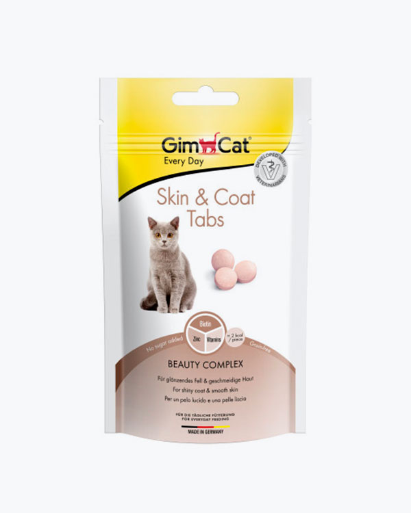 Вітаміни GimCat Every Day Skin and Coat таблетки для котів для покращення стану шерсті, 40 г