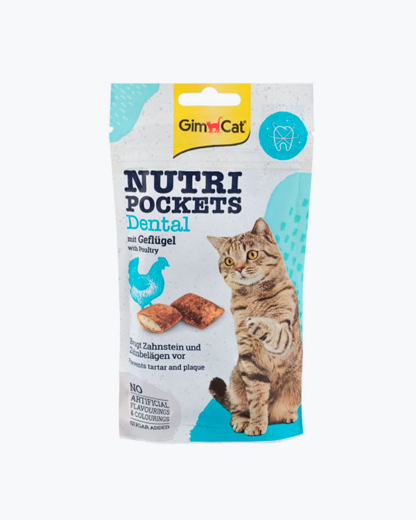 Вітамінні ласощі GimCat Nutri Pockets Dental для котів для зубів, 60 г