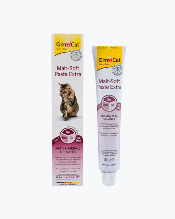 Паста GimCat Every Day Malt-Soft Paste Extra для котів для виведення шерсті зі шлунку, 50 г