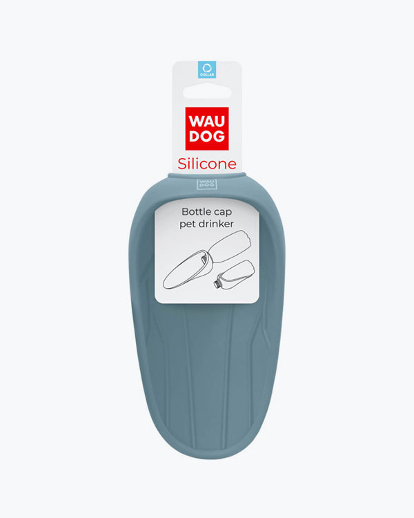 Поїлка-насадка на пляшку WAUDOG Silicone, сіра, 165х90 мм