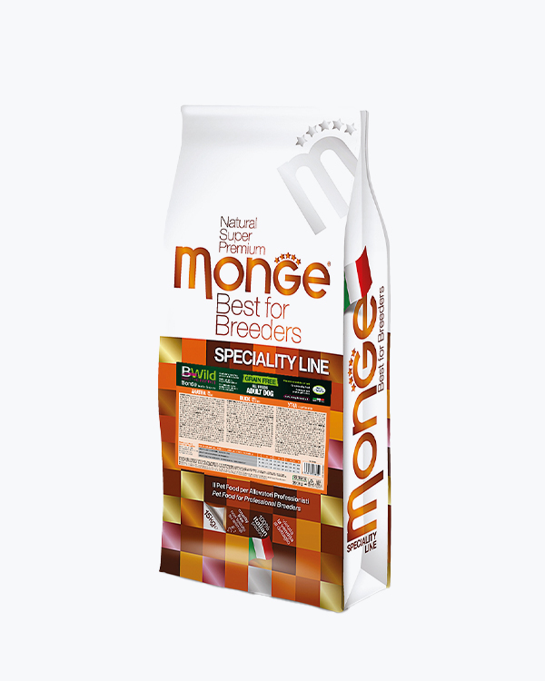 Сухий беззерновий корм для дорослих собак всіх порід Monge Dog Bwild Grain Free з качкою, 15 кг