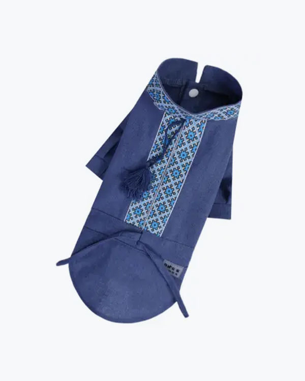 Вишиванка Dogs Bomba з китицями для собак, джинс, розмір №6