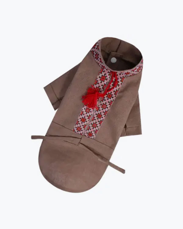 Вишиванка Dogs Bomba з китицями для собак, коричнева, розмір №6