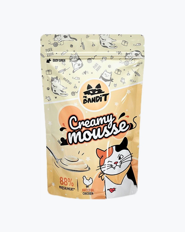 Ласощі Mr. Bandit для котів, вершковий мус з куркою, 60 г