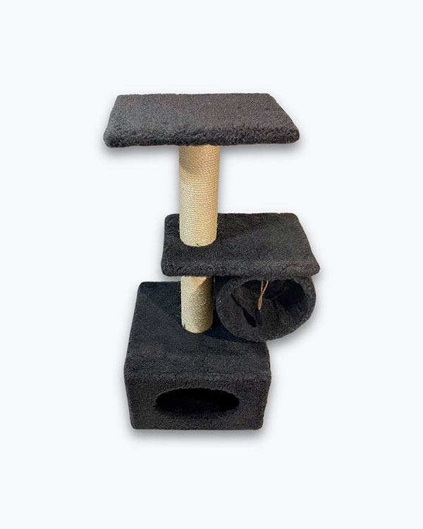 Дряпка Природа Саванна для котів, з барабаном, сіра, 38х38х90 см