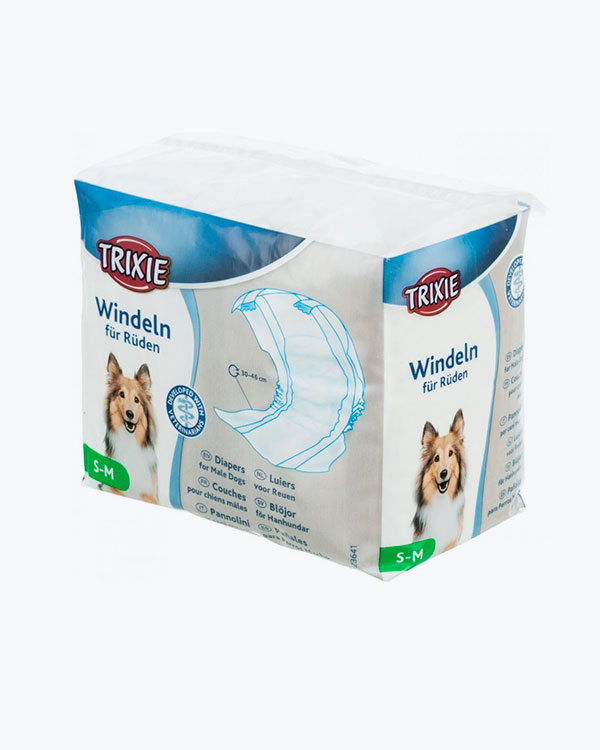 Підгузки Trixie для собак, поліестер, розмір S-M 30-46 см, 12 шт