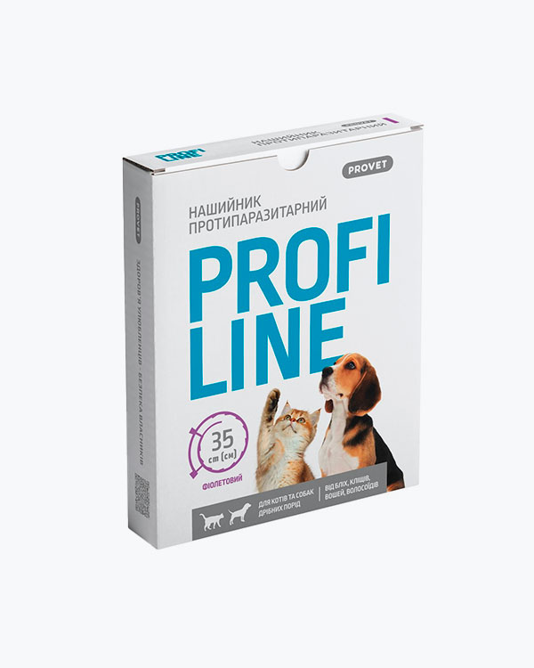 Нашийник ProVET Profiline для котів та собак інсектоакарицид, фіолетовий, 35 см