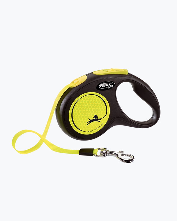 Поводок-рулетка Flexi New Neon на ленте, для собак, размер L, 5м, желтая