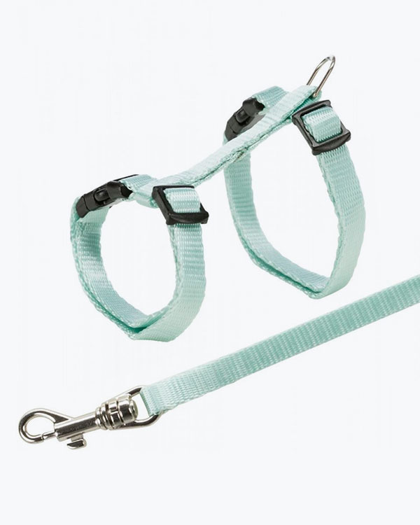 Шлейка с поводком Trixie для котов, нейлон, 19-31 см, 8 мм, цвет в ассортименте.
