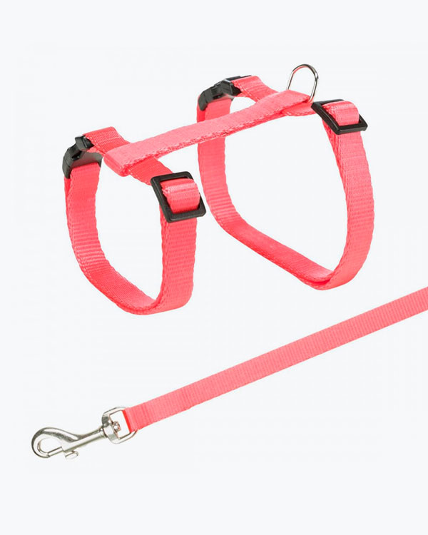 Шлейка с поводком Trixie для кошек, нейлон, 27-45 см, 10 мм, цвет в ассортименте