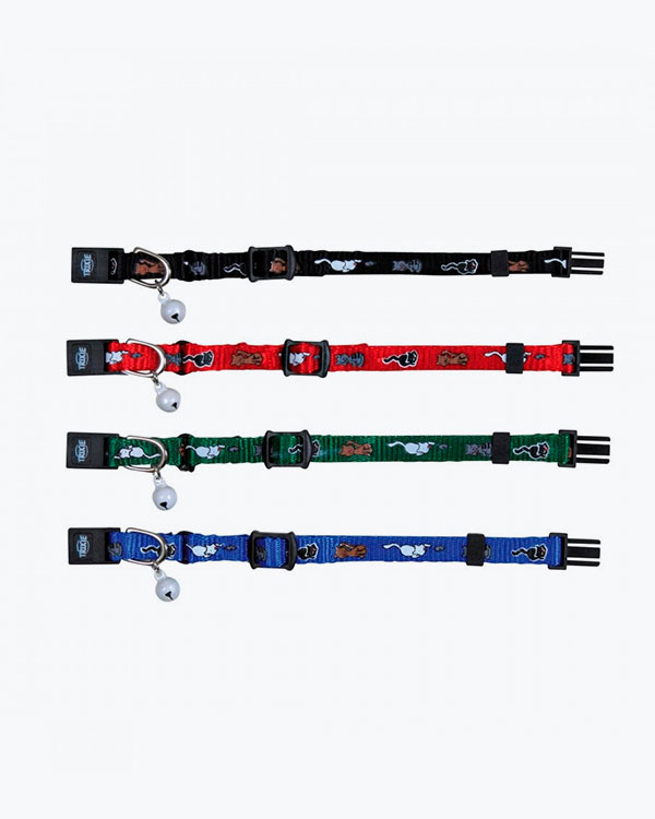 Ошейник Trixie Kitty для котят, с котиками и колокольчиком, нейлоновый, цвет в ассортименте