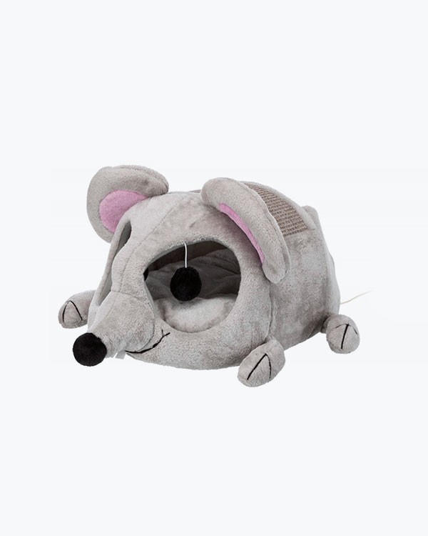 Домик Trixie Lukas для кошек, с царапкой, серый, 35х33х65 см