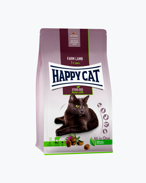 Happy Cat Sterilised Weide-Lamm - Сухой корм с ягненком для стерилизованных кошек и кастрированных котов 4 кг