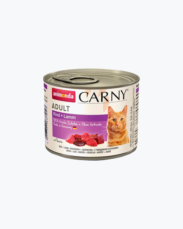 Вологий корм Animonda Carny Adult Beef + Lamb з яловичиною та ягнятинкою для кішок, 200 г.