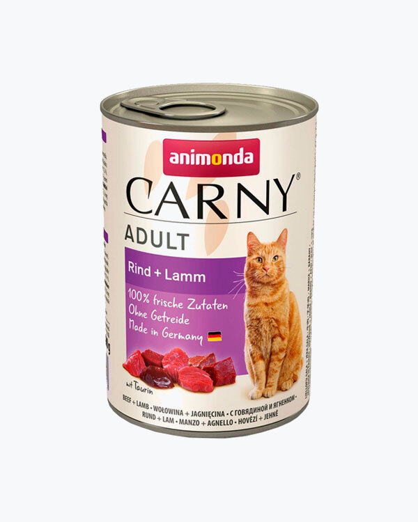 Вологий корм Animonda Carny Adult Beef + Lamb з яловичиною та ягнятинкою для кішок, 400 г