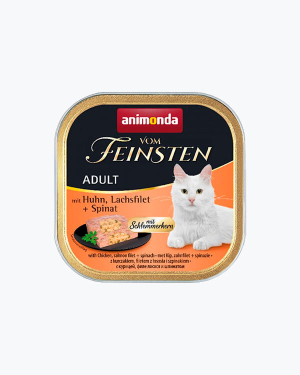 Вологий корм Animonda Vom Feinsten Adult з куркою, лососем + шпинатом для кішок, 100 г.