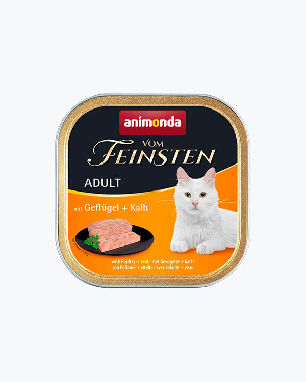 Вологий корм Animonda Vom Feinsten Adult з птицею та телятиною для кішок, 100 г.