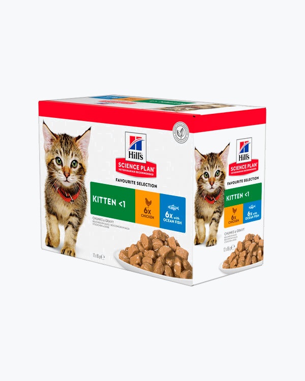 Вологий корм для кошенят і кішок у період вагітності і лактації Hill's Science Plan Kitten, з куркою і індичкою, пауч, 85 г (6+6 шт.)