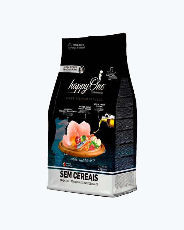 Сухий беззерновий корм happyOne Mediterraneum Adult Cat & Kitten Fresh Meat для кошенят зі свіжим м'ясом, 2 кг