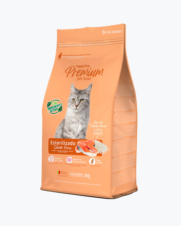 Сухий корм happyOne Premium Adult Cat Fresh Salmon для дорослих кішок зі свіжим лососем, 1.5 кг