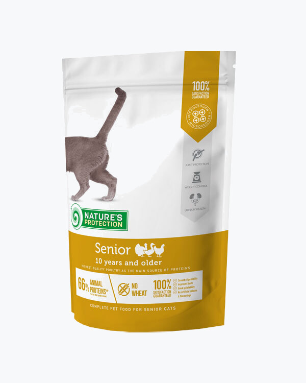 Сухий корм Nature's Protection Senior Poultry 10 років і старше Кіт з птицею, 400 г.