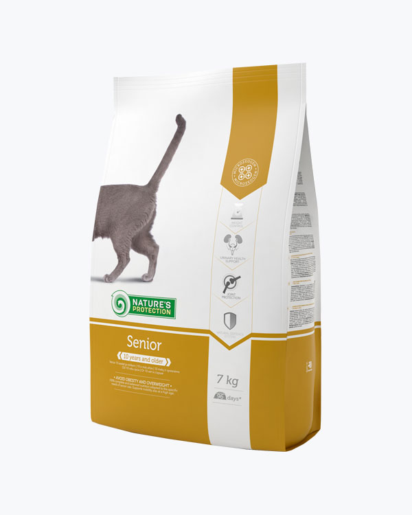 Сухий корм Nature's Protection Senior Poultry 10 років і старше Кіт з птицею, 7 кг.