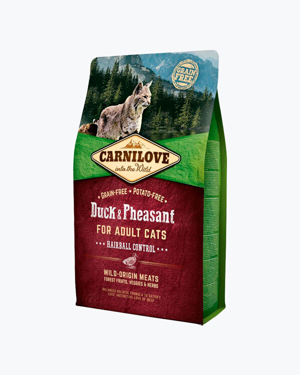 Сухой корм для выведения шерсти у кошек Carnilove Cat Duck & Pheasant - Hairball Controll 2 кг (утка и фазан)