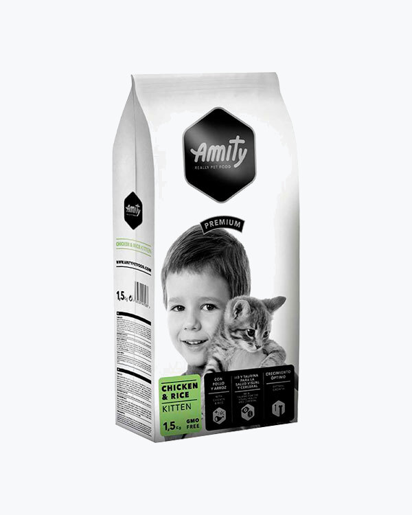 Сухий корм AMITY Kitten, для кошенят, курка з рисом, 1.5 кг