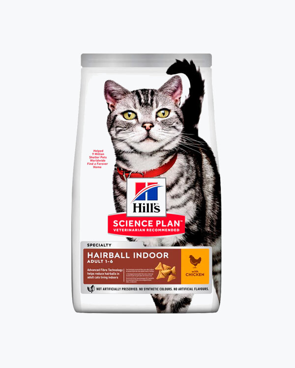 Сухий корм для кішок HILL'S SCIENCE PLAN Adult Hairball & Indoor, з куркою, 3 кг.