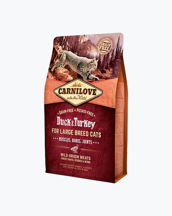 Сухой корм Carnilove Cat Large Breed, для котов крупных пород, утка и индейка, 2 кг
