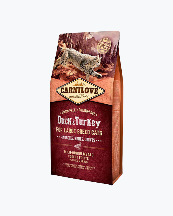 Сухой корм Carnilove Cat Large Breed, для котов крупных пород, утка и индейка, 6 кг