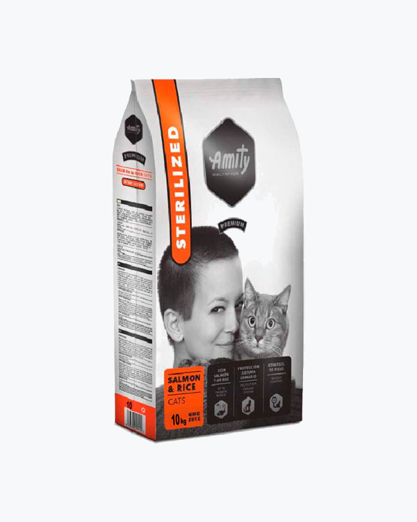 Сухий корм AMITY Sterilized Salmon, для стерилізованих котів, лосось, 10 кг