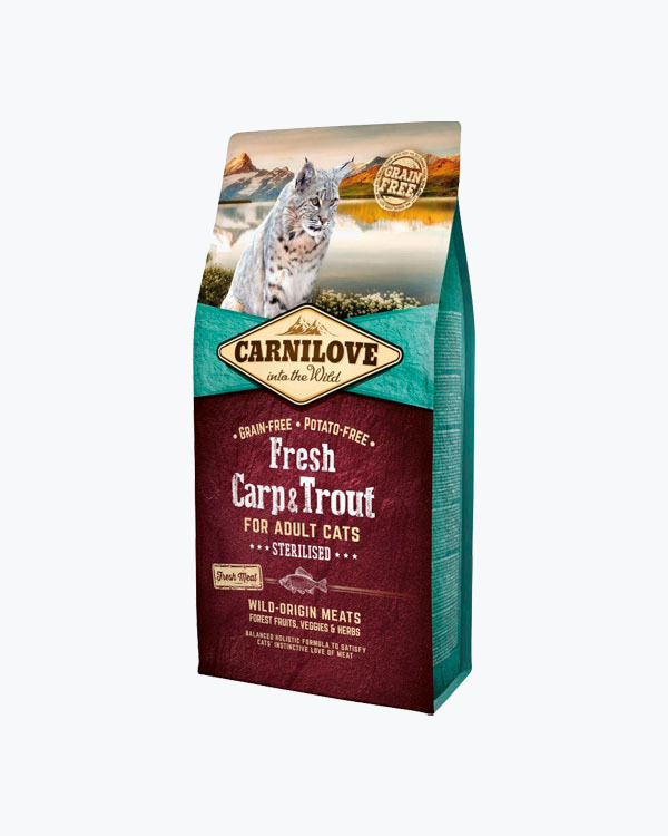 Сухой корм Carnilove Fresh Carp & Trout, для стерилизованных котов, рыба, 6 кг