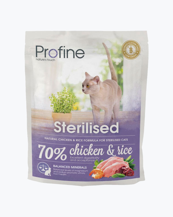 Сухой корм Profine Sterilised, для стерилизованных кошек, курица с рисом, 300 г