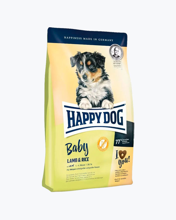 Happy Dog Baby Lamb & Rice - Сухой корм с ягненком для щенков средних и крупных пород собак с чувствительным пищеварением 18 кг