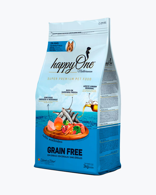 Сухий беззерновий корм happyOne Mediterraneum Adult Dog Fresh Sardine для дорослих собак з сардиною, 3 кг