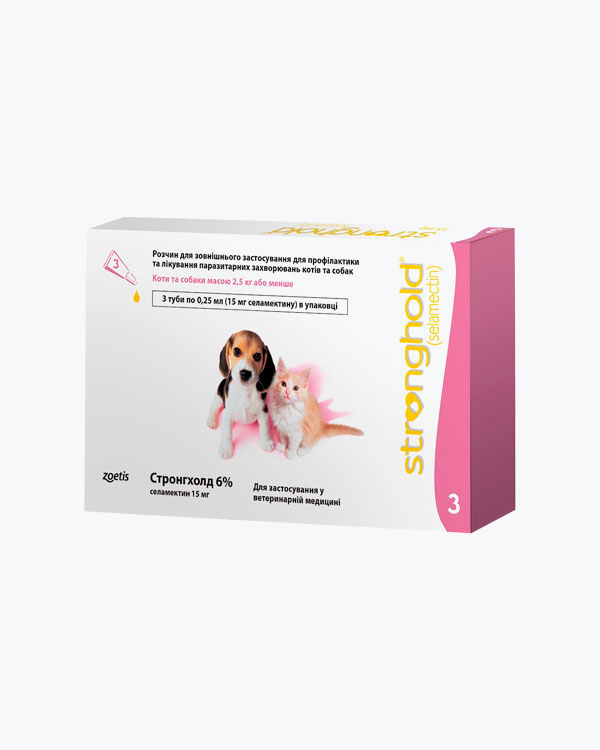 Капли Stronghold Стронгхолд 6% для щенков и котят весом до 2.5 кг, 1 пипетка