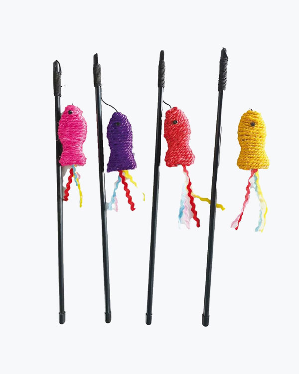 CaniAMici Игрушка для кошек Дразнилка с рыбкой сезаль