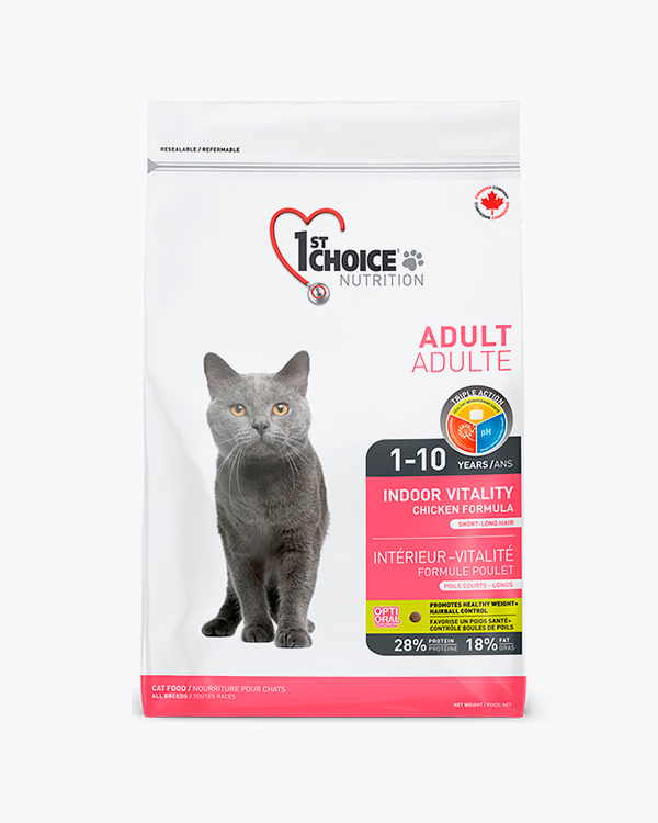 Сухой корм 1st Choice Indoor Vitality, для домашних котов, курица, 2.72 кг